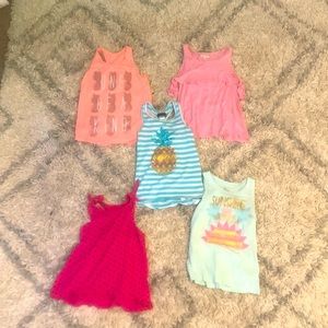LOT OF 5 GIRLS TANK TOPS!! ADORABLE SUMMER TANK TOPS!❤️❤️❤️(Various Sizes)